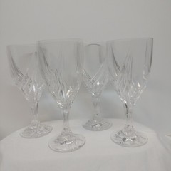 Lenox Debut Crystal Feather Cut 7×3/4 Wine Glasses Set Of 4 New