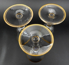 VINTAGE SET OF 6 TIFFIN-FRANCISCAN MINTON GOLD GILDED CRYSTAL CORDIAL GLASSES