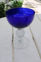 Morgantown Golf Ball Cobalt Blue Ritz Tall Sherbet 5 «