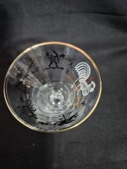 VINTAGE LIBBY MCM CORDIALS GLASSES ROOSTER WEATHERVANE & CUPID DESIGN