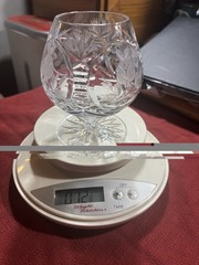 Waterford (?) Crystal Brandy Cognac Snifter Glass 4.5″ Etched Barware HEAVY
