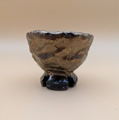 sake cup　”GUINOMI　HAGI-YAKI” deep golden brown 02
