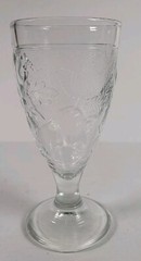 Arcoroc France Clear Molded Embossed Fruit Design Goblet 7″