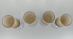 Amber Ombre Wine Glasses Set of 4 Brown Fade Vintage Stemware Barware
