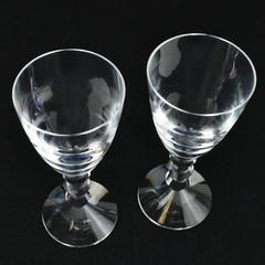 Baccarat Vega Crystal Wine Glass pair clear set of 2 Used