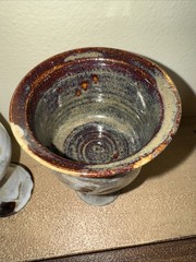 Vintage 1981 Artist Signed Thrown Pottery Goblets Set Of 4