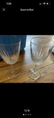 2 Dalton French Lead Crystal No 1 Wine Glasses in Box Cherbourg Pattern