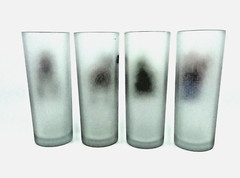 Drinking Glasses Frosted Straight Side Tom Collins Christmas Holidays Set of 4