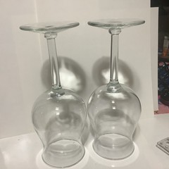 Pair Of Elegant Crystal Wine Tasting Glasses, Made In France, Set Of 2, Tulipan