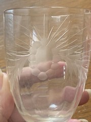 Vtg Scottish Thistle Etched Crystal Thistle Brandy Snifter Glass
