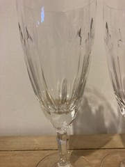 Gorham Crystal Lead 8 3/16” Tall Set Of 2 Water Goblets Signed