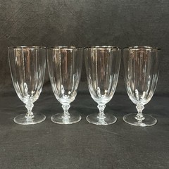 (4) Lenox Mansfield Platinum Silver Iced Tea, 6.5”