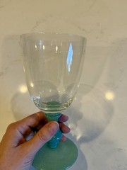 Villeroy & Boch Isabelle Green Dark Jade Claret Wine Glasses Set of 6 Hand Blown