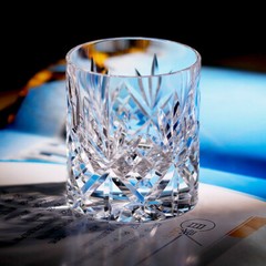 Crystal whisky glass sparkling hand cut to clear glass gift packing 8oz 1PC
