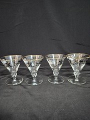 VINTAGE LIBBY MCM CORDIALS GLASSES ROOSTER WEATHERVANE & CUPID DESIGN