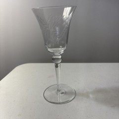 3 Vintage Danube Floral Leaf Wine Glasses