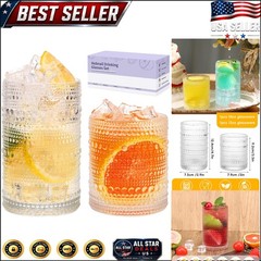 Stylish 2-Piece Vintage Drinking Glass Set – Highball & Cocktail Perfected