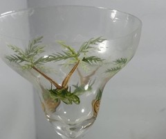 Pair Of Hand Painted Tropical Palm Tree Margarita Cocktail Glasses