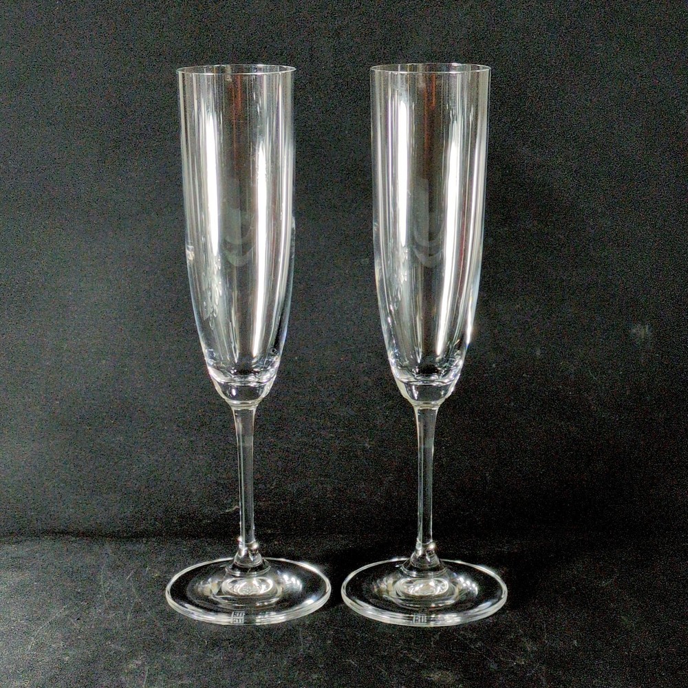 RIEDEL VINUM CHAMPAGNE FLUTES, Lead Free Crystal, 8 7/8″, 8 oz, AUSTRIA, 2PCA