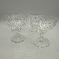 Vintage Webb Corbett Crystal Clear Glass Champagne or Sorbet Set of 4