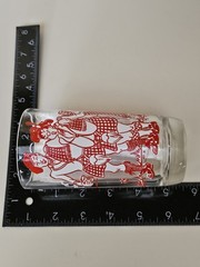 1950’s MCM Hazel Atlas Auld Lang Syne Drinking Song Glass Big Top Peanut Butter