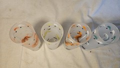 Vintage Libbey Circus Carousel Frosted Tom Collins Highball Glass 1950s Set of 5