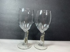 Fort Pewter Male Female Golfers Wine Water Glass Set Golf Gift Vintage