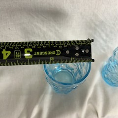 Bryce El Rancho Cerulean Blue Juice Glasses Set of 4 MCM 50-60’s Textured Rare!