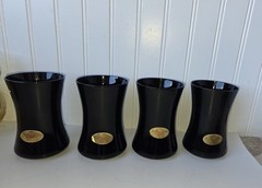 4 Morgantown Glass Seneca Fashionables Flat Tumblers In Ebony 13 oz