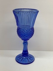 AVON Fostoria Cobalt Blue Glass Goblets George Washington