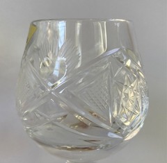* Set of 6 * NEW B Koscianski Cut Glass 24% Crystal Brandy Snifters Poland 2.75”