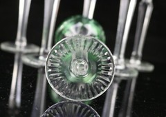 Set of 6 Cut to Clear Bohemian Cordial / Sherry Glasses 5-3/4″H