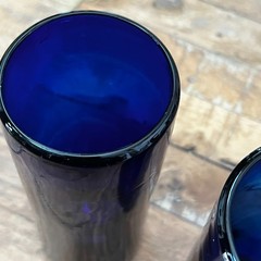 Mexican Hand Blown Drinking Glasses Set of 3 2 Unbranded 1 Novica Cobalt Blue