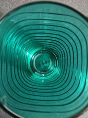 Vintage Sea Green 12oz Glass Tumbler Wavy Pattern by Pasabahce Glass