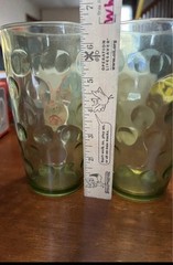 Vintage Hazelware Glass Tumblers Set of 3 Eldorado Green 6”