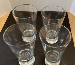 Set Of 4 CONTROLLED BUBBLE 10oz. Highball Glass , Heavy Bottom, 6×3.25”, 10 Oz