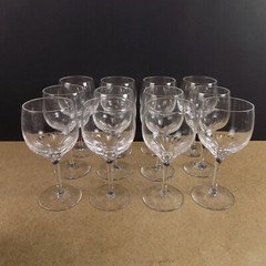 12 Lenox Radiance Crystal Wine Glasses Goblets 6″ tall Cut Bowl Signed