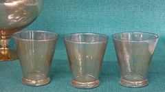 Rare MCM Dorothy Thorpe Gold Fleck Footed Roly Poly Drink Pitcher w/ 6 Glasses