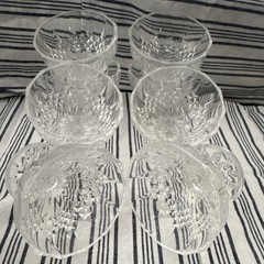 Cristal D’Arques-Durand Longchamp clear footed crystal dessert bowl set
