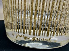 Rare! 2-Georges Briard MCM Icicle Double Old Fashioned Glasses, Rocks, Low Ball