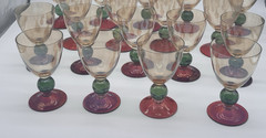 Vintage Krosno Poland Handblown Crystal Wine/Water Glasses~Set of 18~12oz~16oz