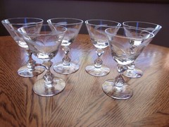 Cut Etched Blown 3 Oz Fancy Stem – Set of 6 Glasses
