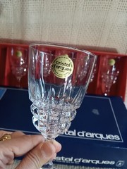 Vtg.Cristal D’Arques Durand Set Of 6 Pompadour Glasses 17 Cl, 24%Lead Crystal OB