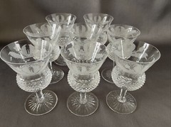 Edinburgh Crystal Thistle 8 (eight) 4 7/16” Cordial Glasses SIGNED