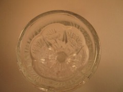 Vintage EAPG Clear Glass Higbee Delta Paneled Thistle Wine Cordial Goblet