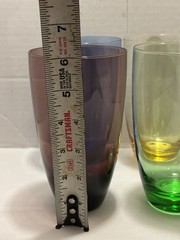 4 PC Lenox Multicolor Tuscany Crystal Gems Tumblers Highball Glasses Tall 16 Oz