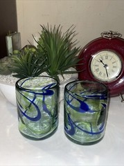 Vintage Hand Blown Glasses Set of 2