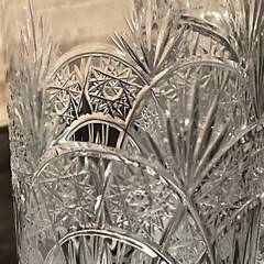 Pasabahce 4 Highball Glasses Cut Crystal Stars Arches Crisscross 5 3/4″ 10 Oz