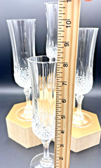 Cristal D’Arques Longchamp Champagne Flutes 8″ Set of 4 Clear France Glass