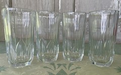 Set of 4 Pasabahce Topaz Clear 10 oz Glass Tumbler Paneled TURKEY